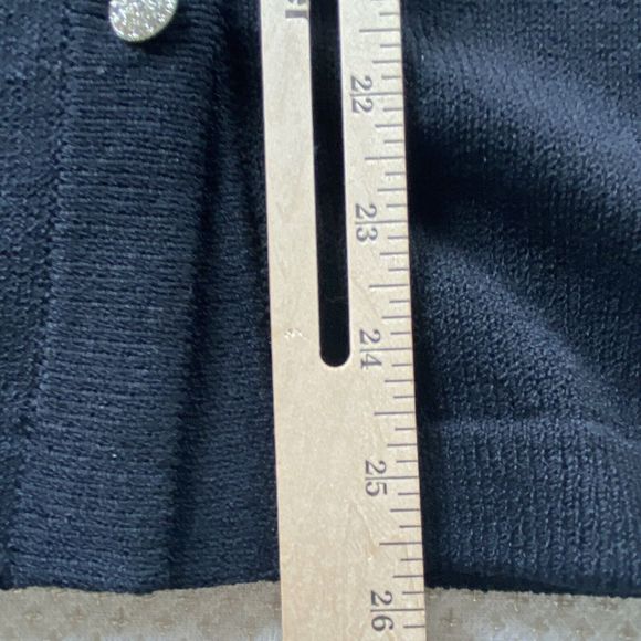 ST JOHN Basics Cardigan Jacket Black rhinestone Buttons Santana Knit size 6 - Picture 14 of 15